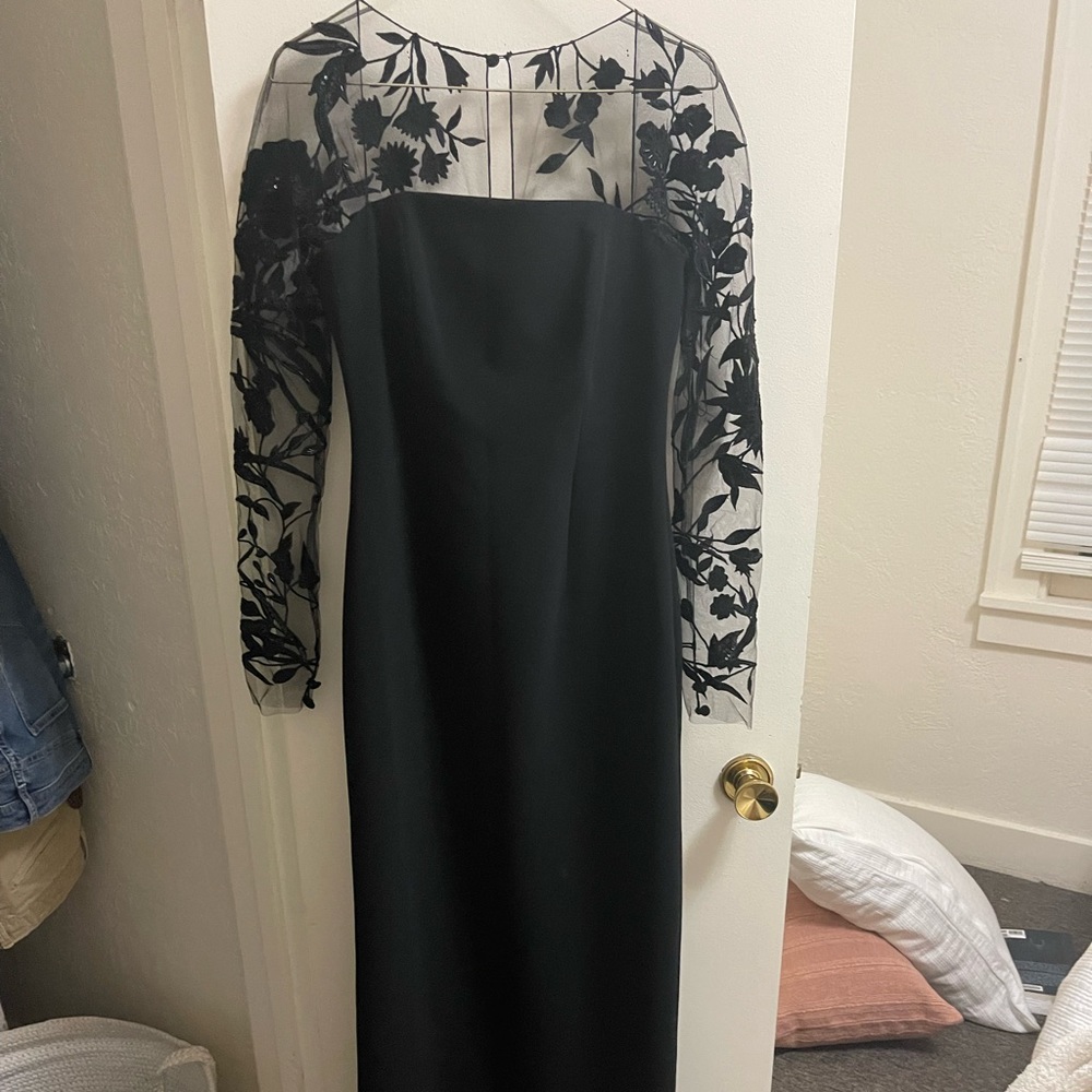 Sachin & Babi formal full length black lace dress woman’s size 8